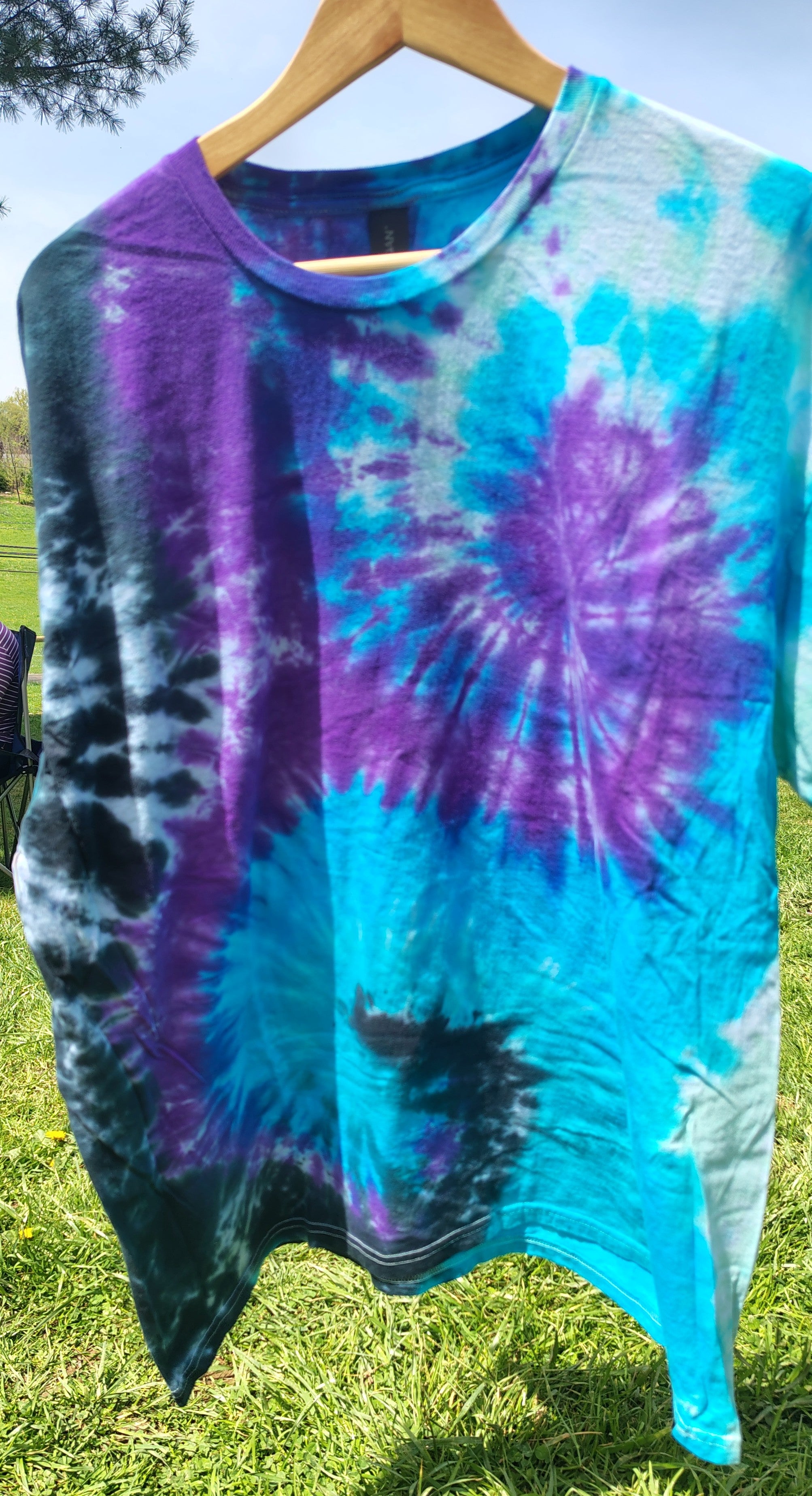Midnight Lagoon Spiral - Adult 2X - Handmade Tie-Dye