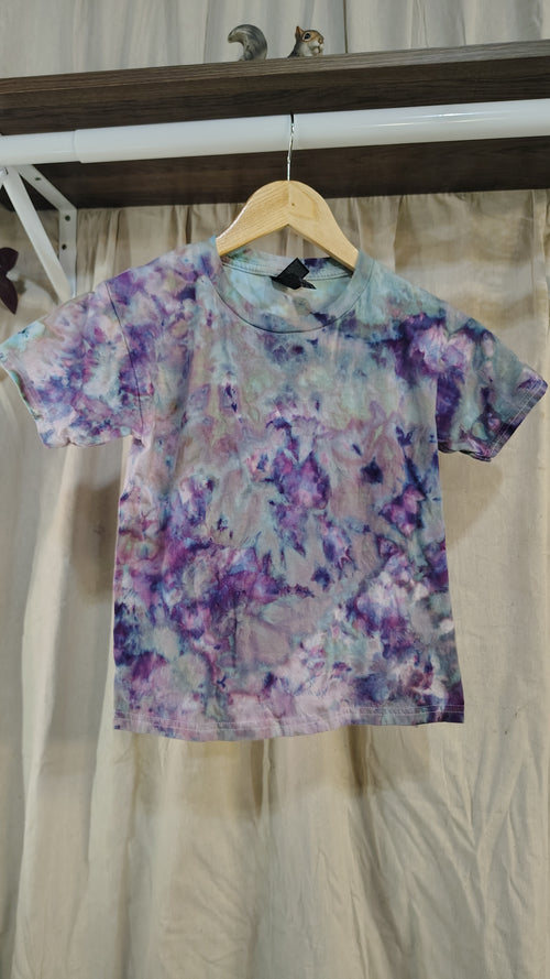 Amethyst Skies Ice Dyed Shirt - Youth S  - Handmade Tie-Dye