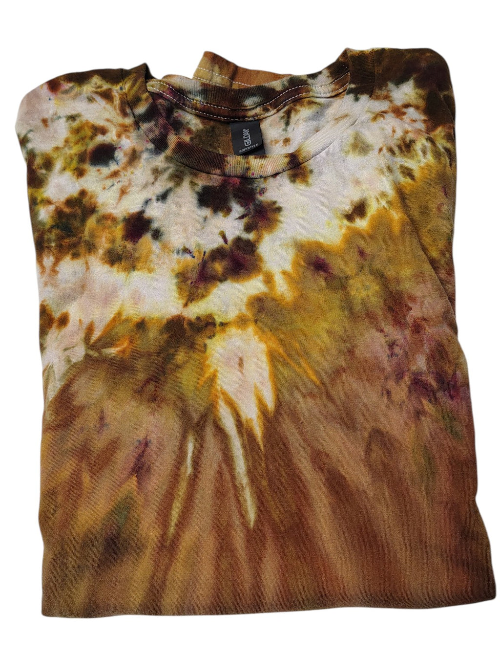 Golden Cascade Ice Dyed Shirt - Adult XL - Handmade Tie-Dye