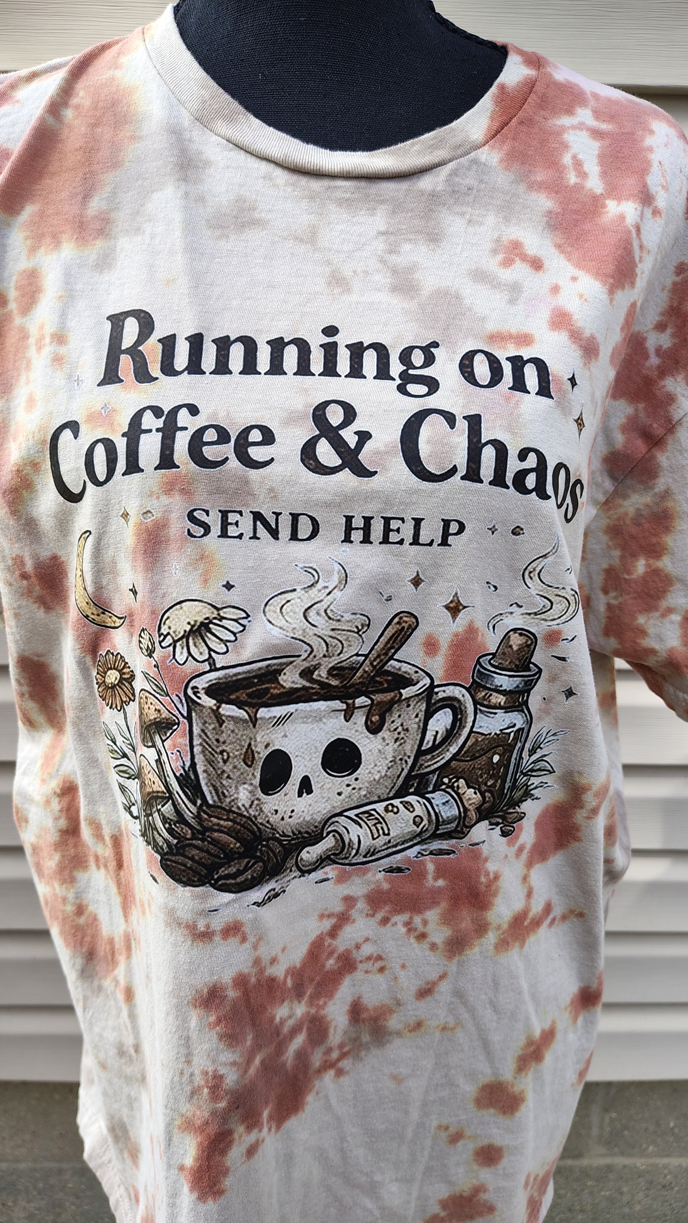 Running on Coffee & Chaos Scrunch Dye - Adult L - Handmade Tie-Dye