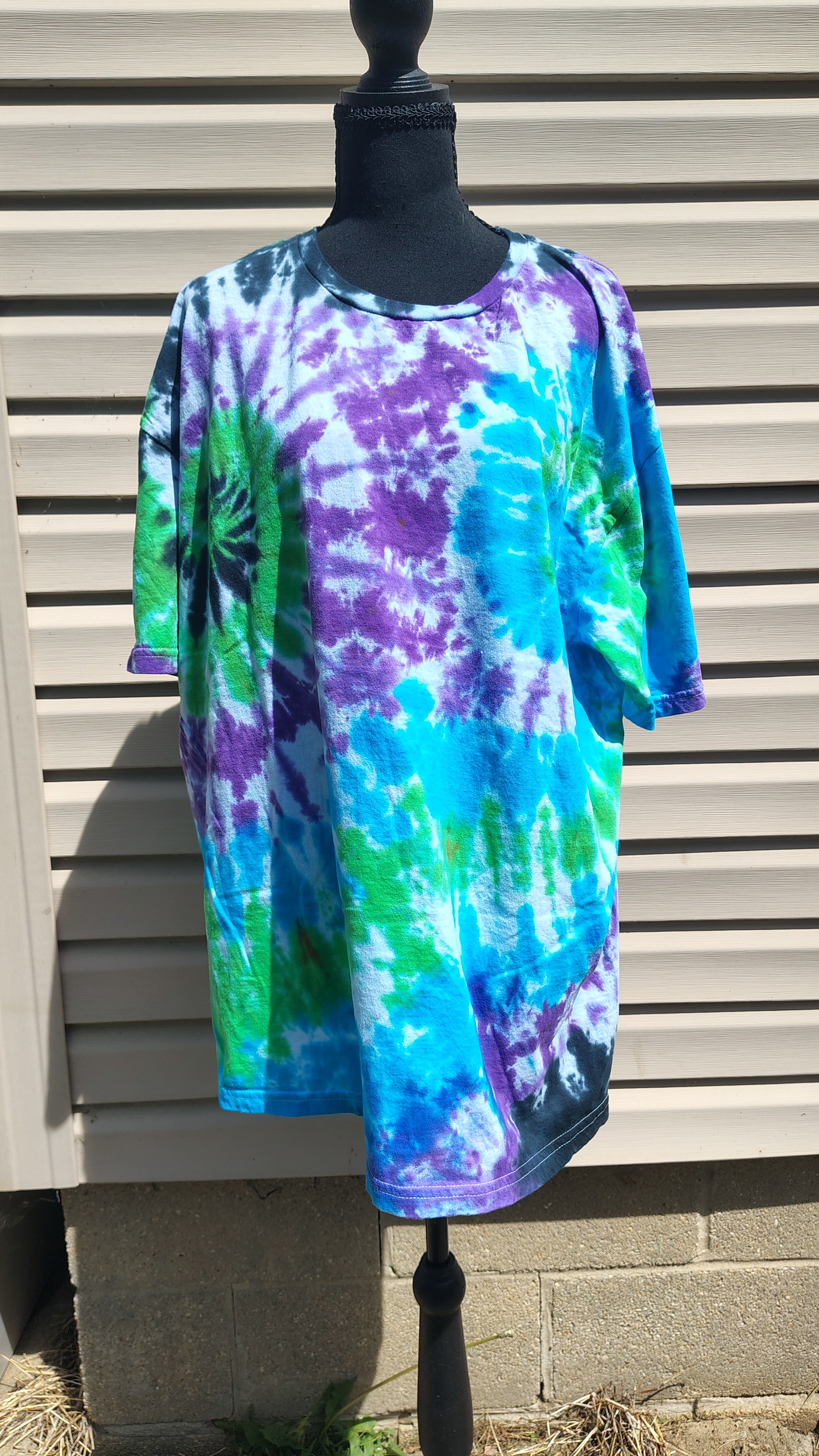 Electric Lagoon Double Spiral - Adult 2X - Handmade Tie-Dye