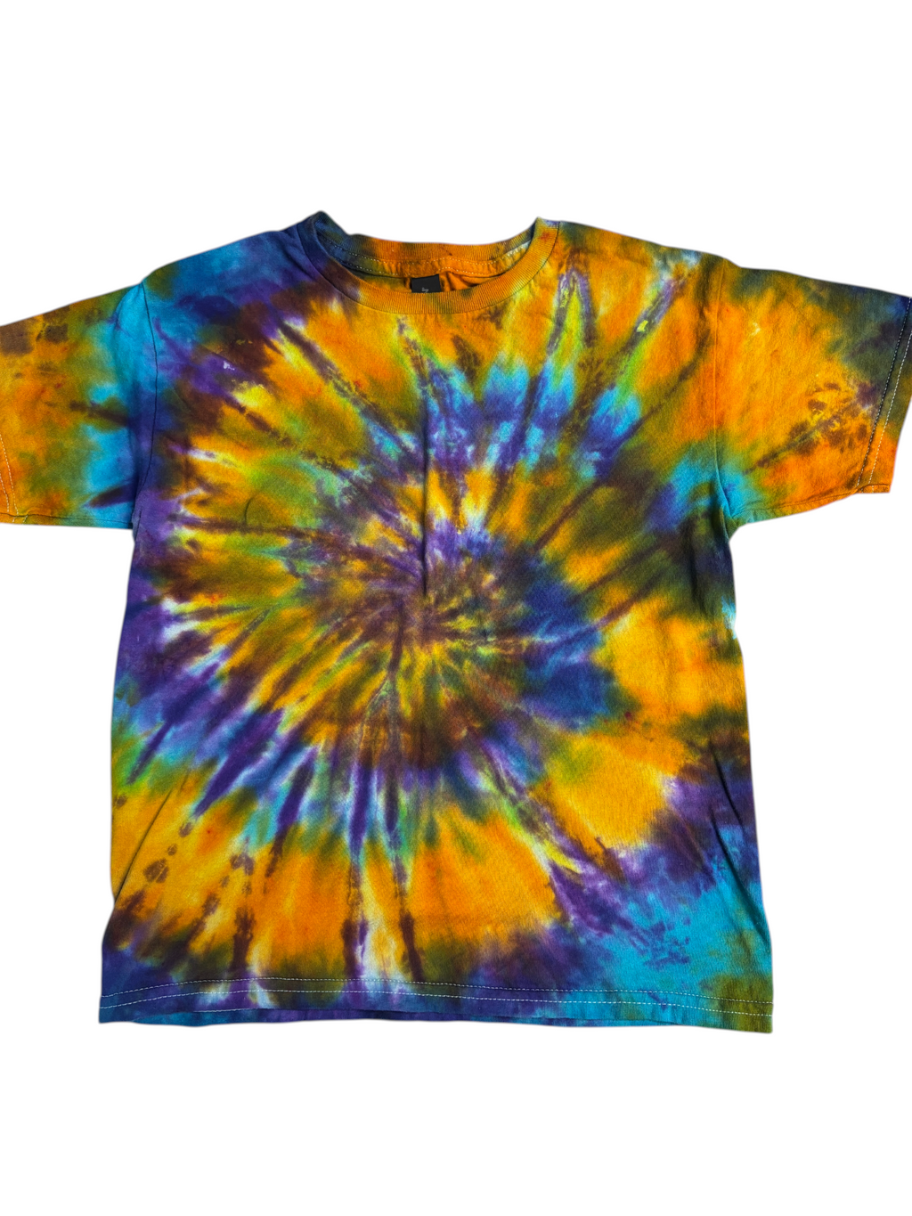 Vibrant Rainbow Tie-Dye Kids Shirt – Youth S