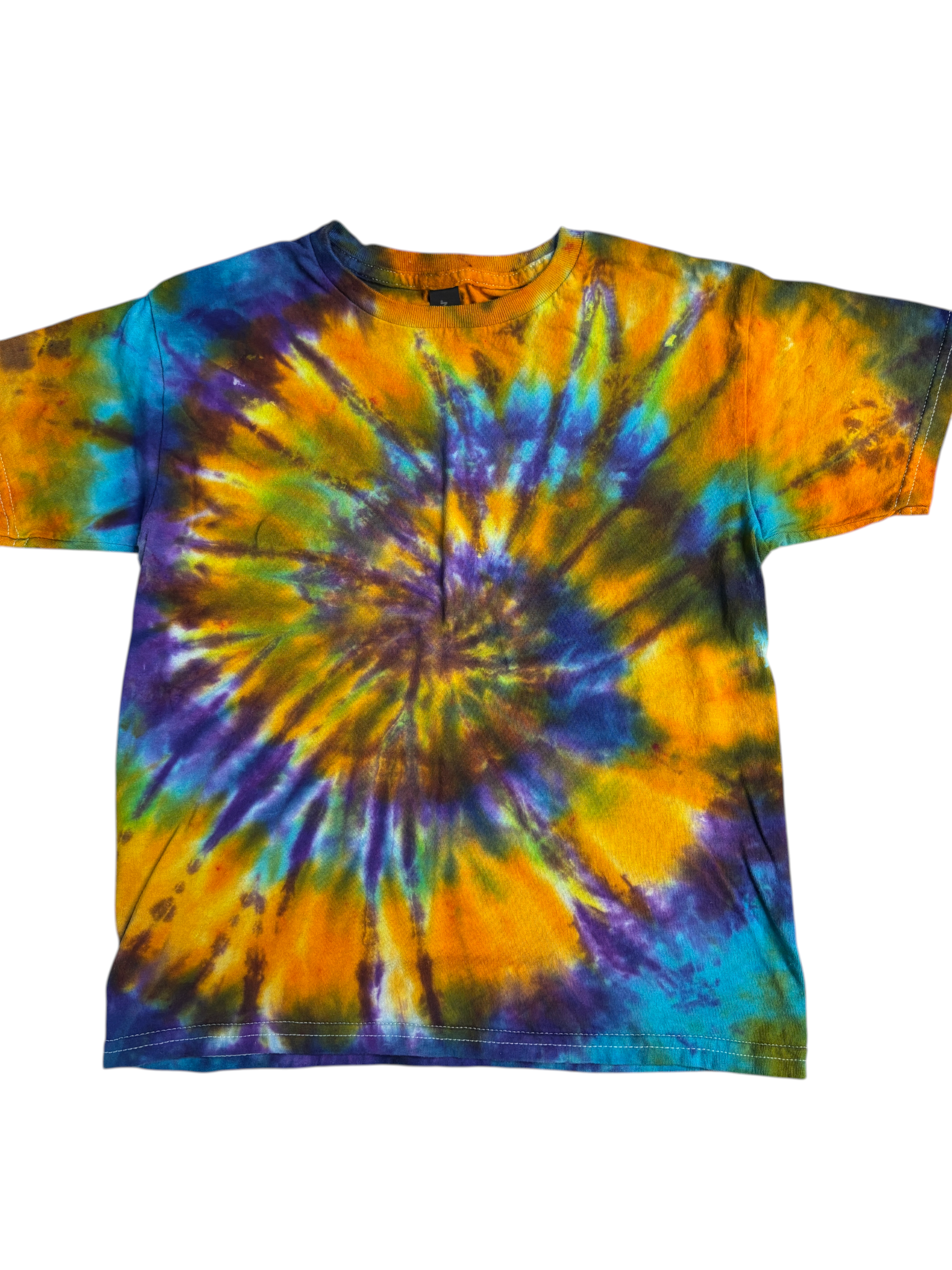 Vibrant Rainbow Tie-Dye Kids Shirt – Youth S