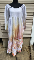 Golden Meadow Gravity Dye Dress - Adult L - Handmade Ice-Dye
