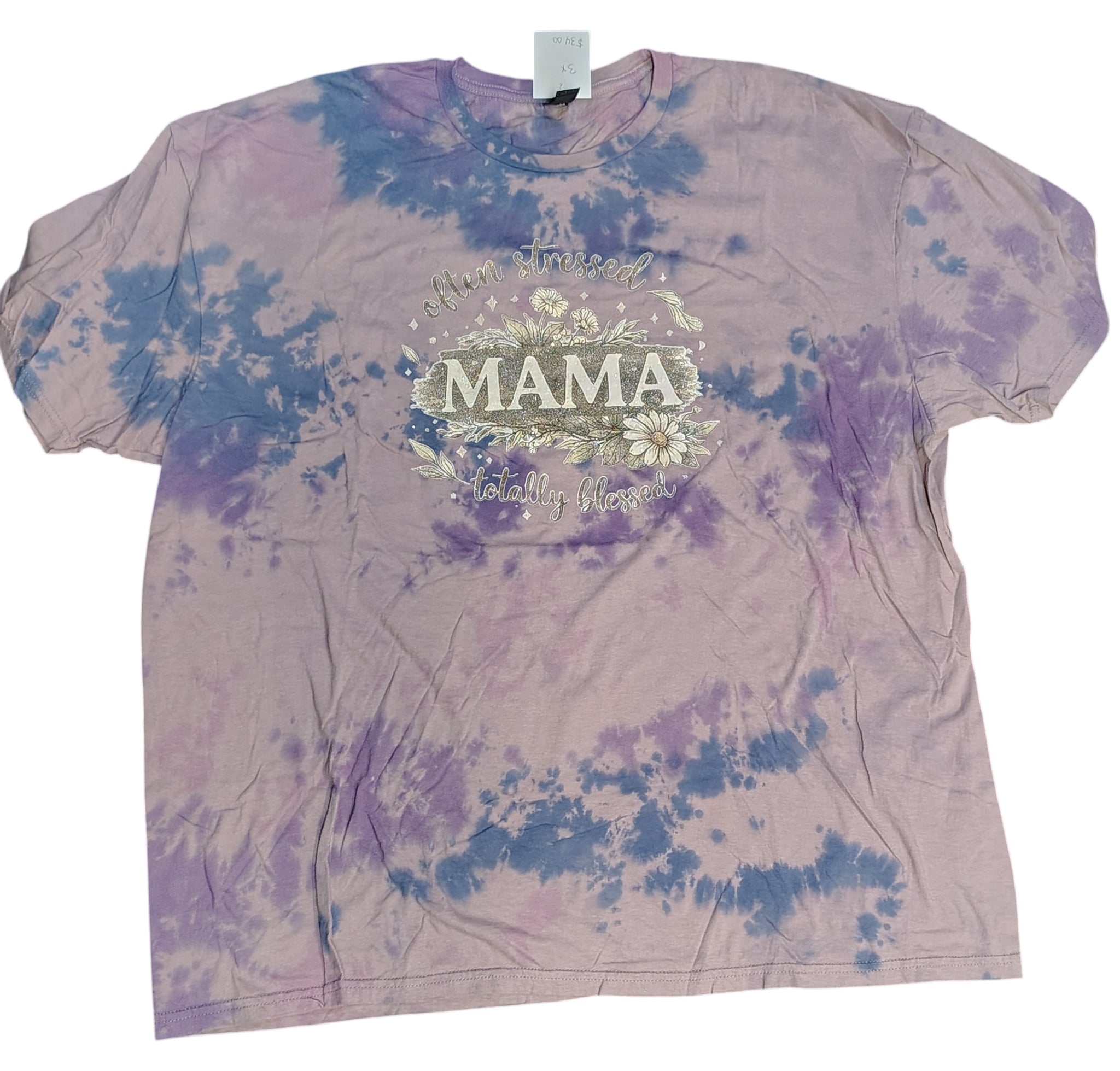 Stressed Blessed Mama- Adult 3X- Handmade Tie-Dye
